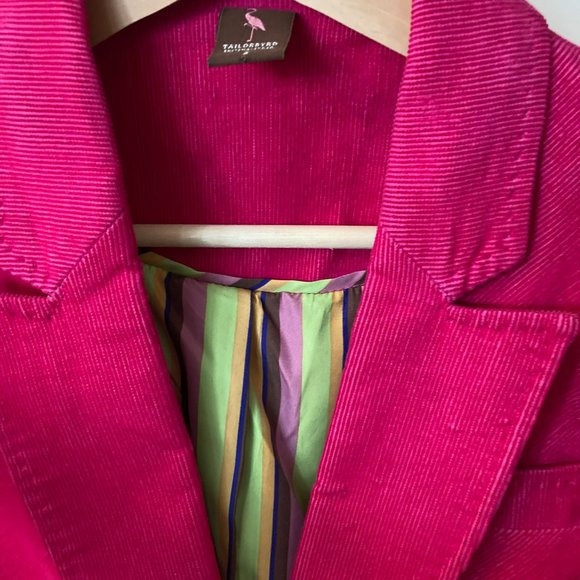 Hot Pink Neon Corduroy Jacket Blazer - Picture 2 of 6